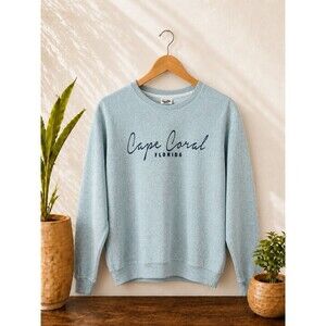 Cape Coral Florida Sweatshirt Blue Crewneck Coastal Pullover Women’s Medium